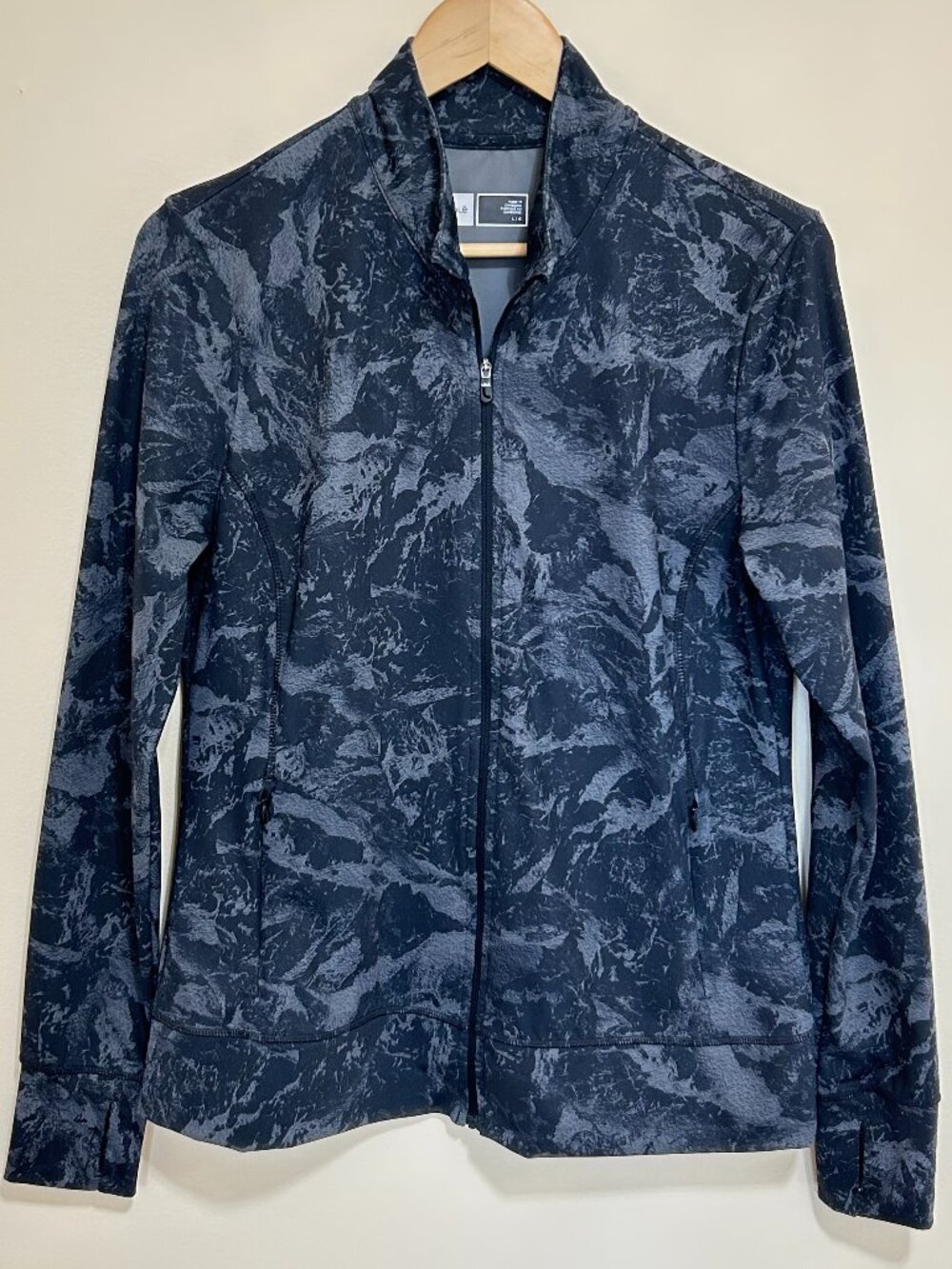 Lole Active Full Zipper Marbled Jacket Gray Size L